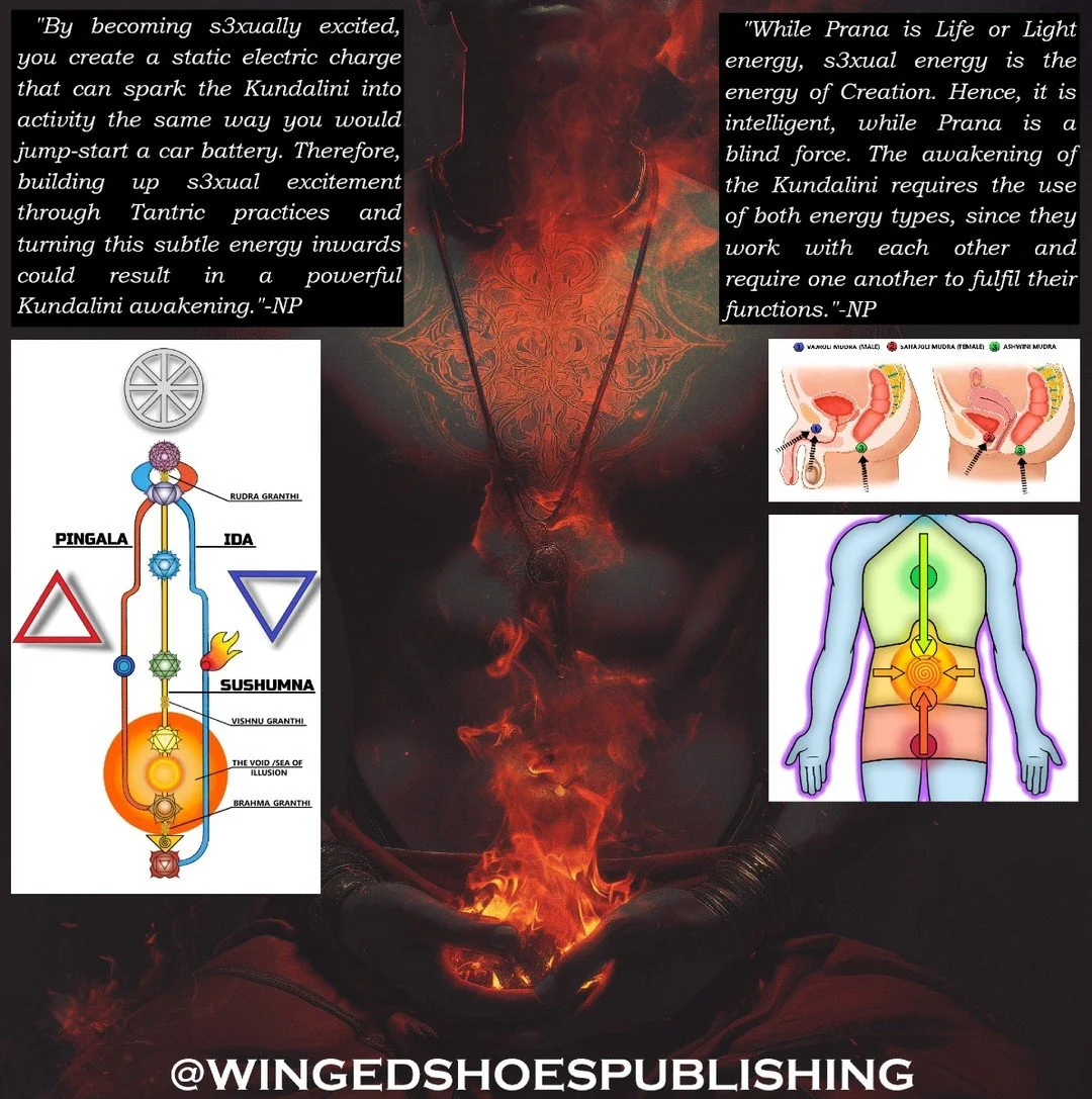 "It is essential now to talk about the role of s3xual energy in the Kundalini awakening process. The Kundalini energy is powered by s3xual energy channelled inwards through the spinal column and into the brain. I say powered because once the Kun