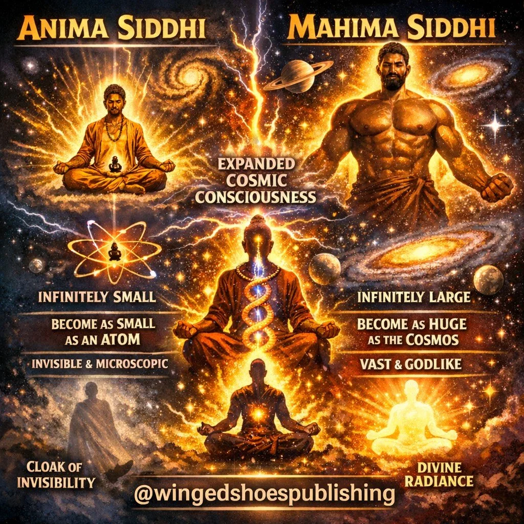 "Among the classical Siddhis, Anima and Mahima stand as perfect opposites&mdash;yet together, they reveal the true nature of expanded consciousness. Anima is the ability to become infinitely small, to contract one&rsquo;s awareness to the level 