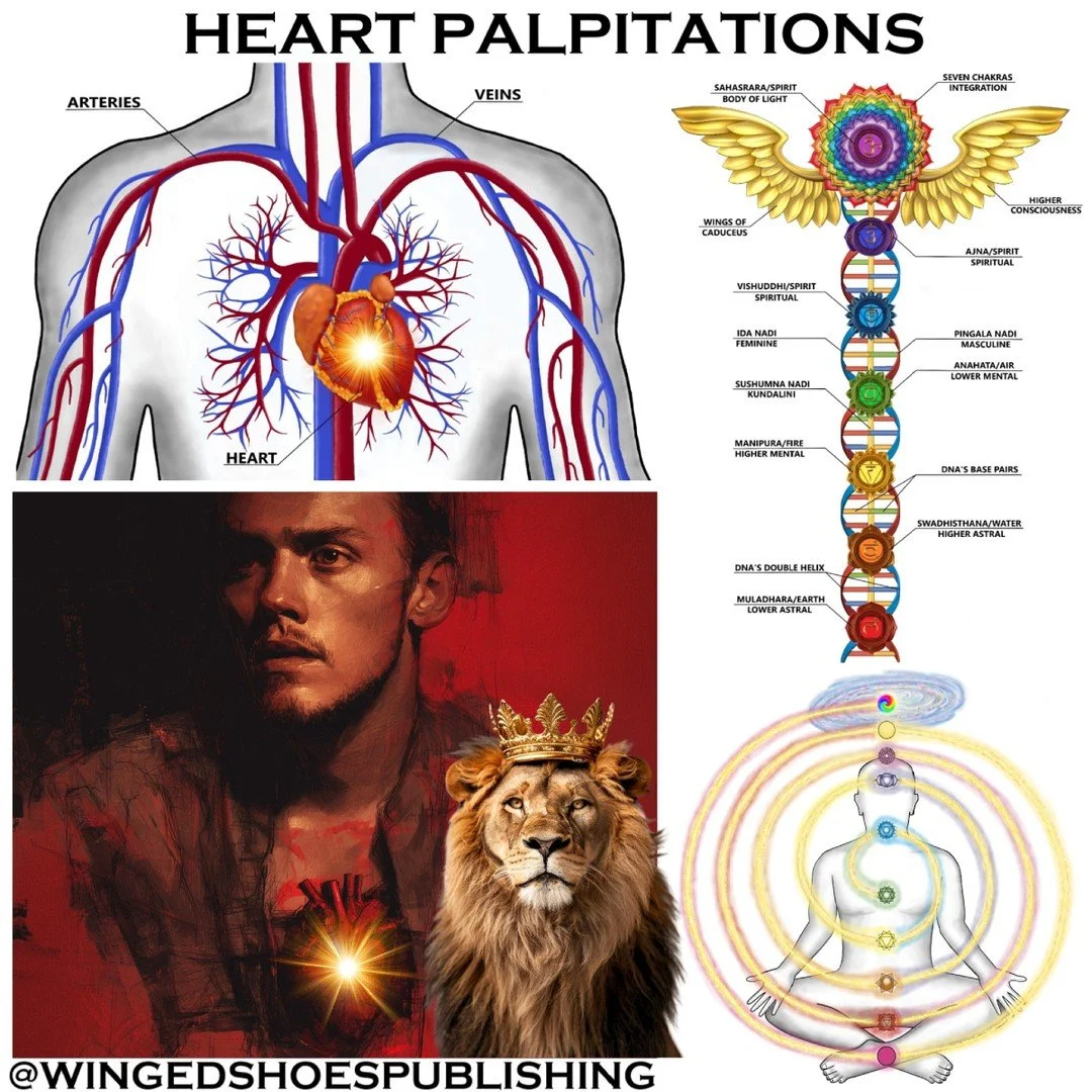 "After the Kundalini energy awakens, palpitations in the physical heart are frequent as high levels of adrenaline, dopamine, and serotonin are released in the body, causing an accelerated heart rate. The occasional skipping of heartbeats happens