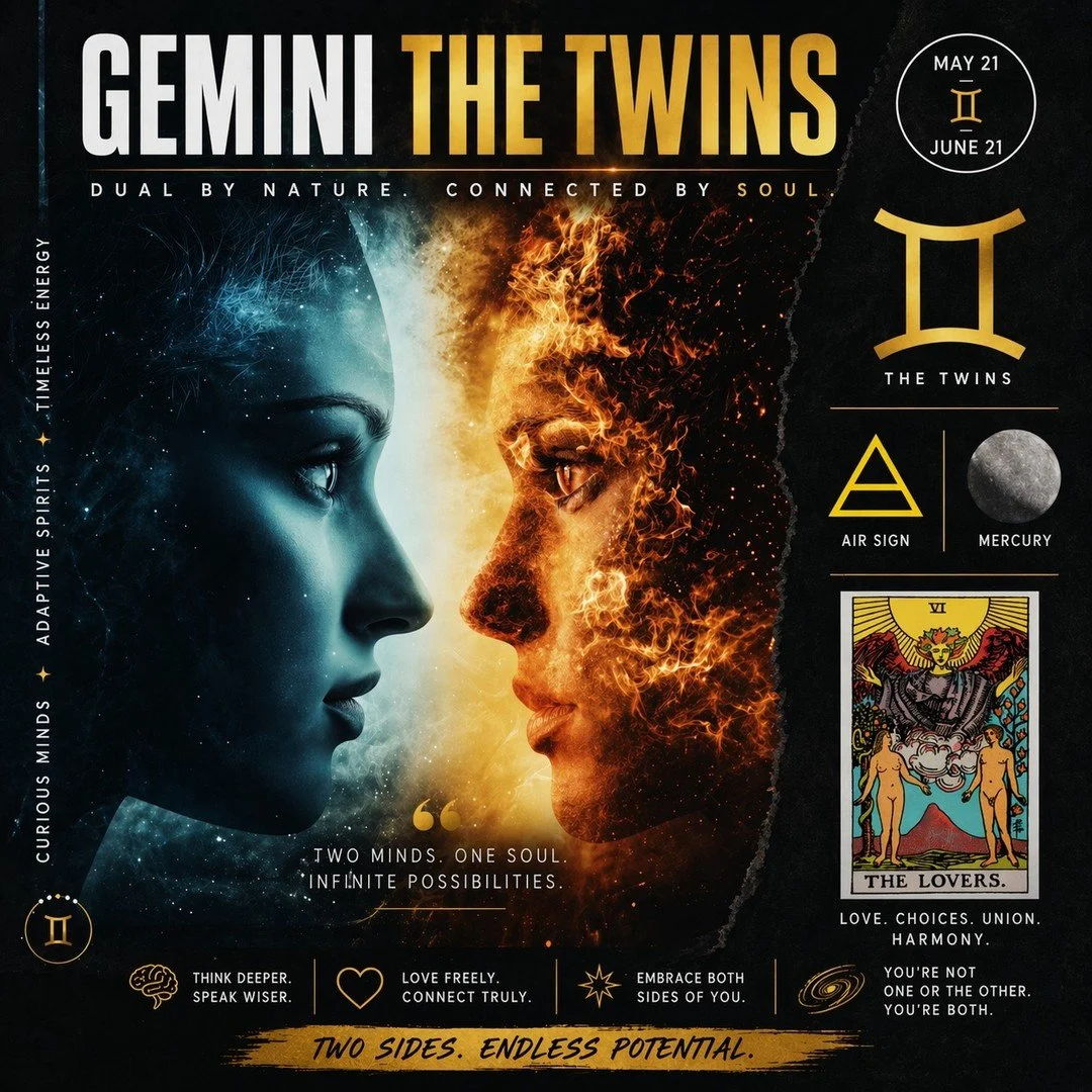 "May 21&mdash;June 21
The third Zodiac sign is Gemini, whose constellation spans the 60-90th degree of celestial longitude. Ruled by Mercury, Gemini is of the Air Element with the Sub-Element of Water of Air. Due to the Water Element in Air, the
