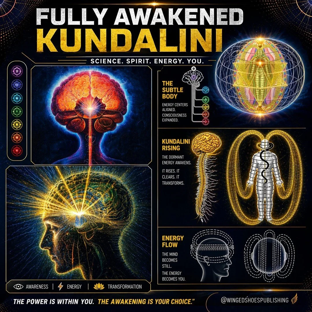 FULLY AWAKENED KUNDALINI
"In fully awakened individuals, the first two initial manifestations are the Light in the head and the constant vibratory sound heard on the inside akin to a low hum. If the person has no prior knowledge of the Kundalini