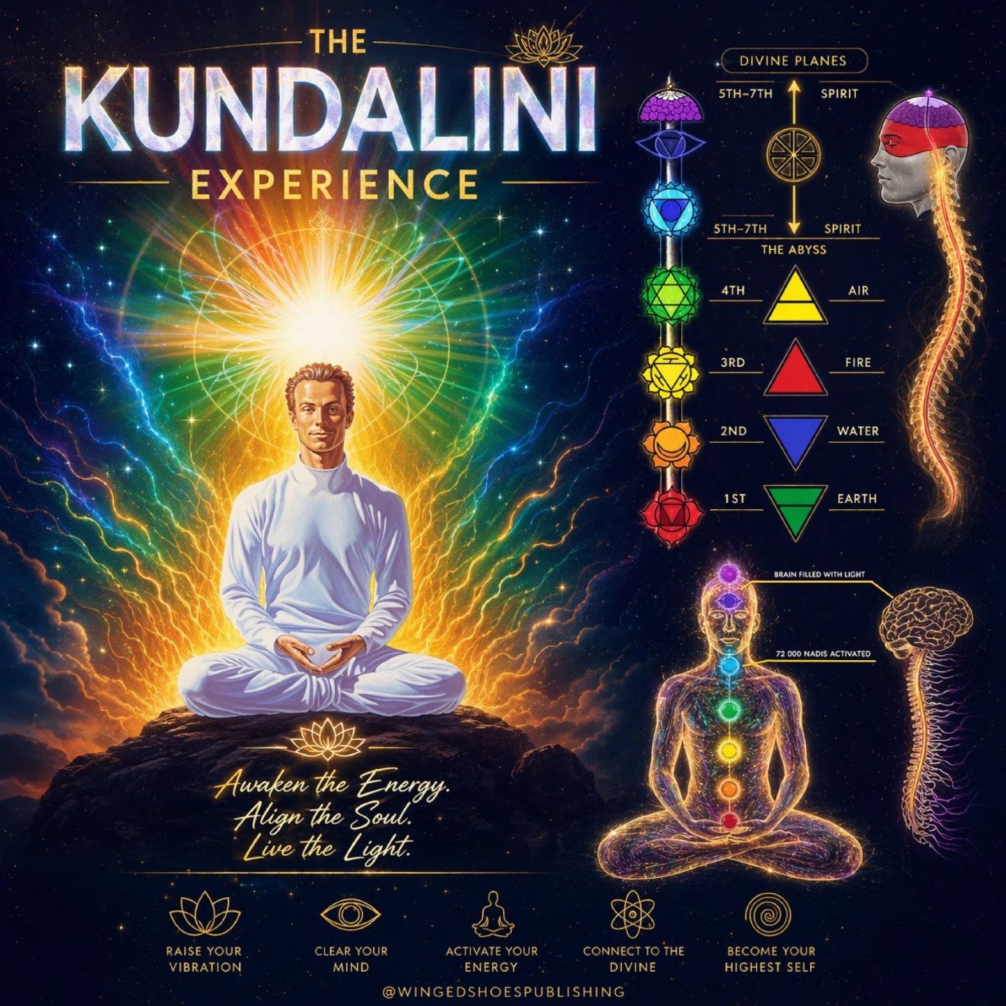 THE KUNDALINI EXPERIENCE
"The Kundalini awakening experience will take you from Earth to Heaven in a single decade in most cases. As these subtle processes take place, trying to rationalize what is happening to you is futile. The same faculty yo