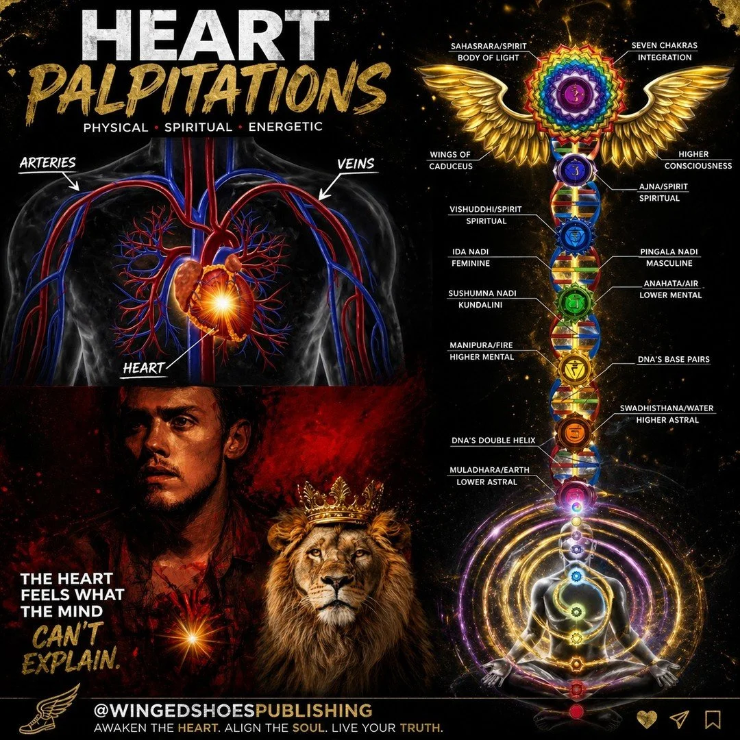 "After the Kundalini energy awakens, palpitations in the physical heart are frequent as high levels of adrenaline, dopamine, and serotonin are released in the body, causing an accelerated heart rate. The occasional skipping of heartbeats happens