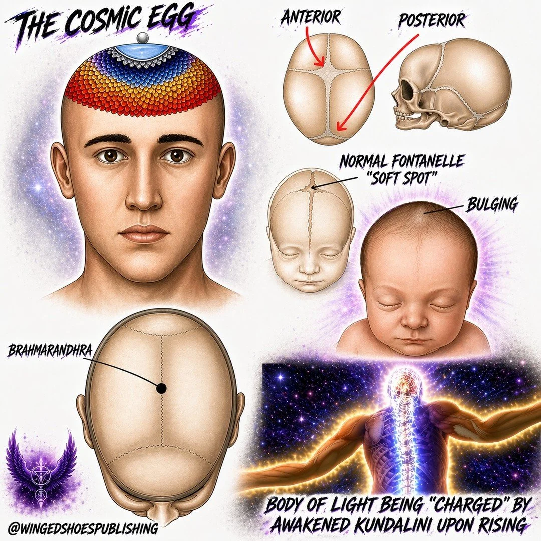"Brahmarandhra's location is between the two parietal and occipital bones, more specifically in the area of the anterior fontanelle (Figure 133). In a baby, this part of the head is very soft. As the child grows up, the Brahmarandhra closes up w