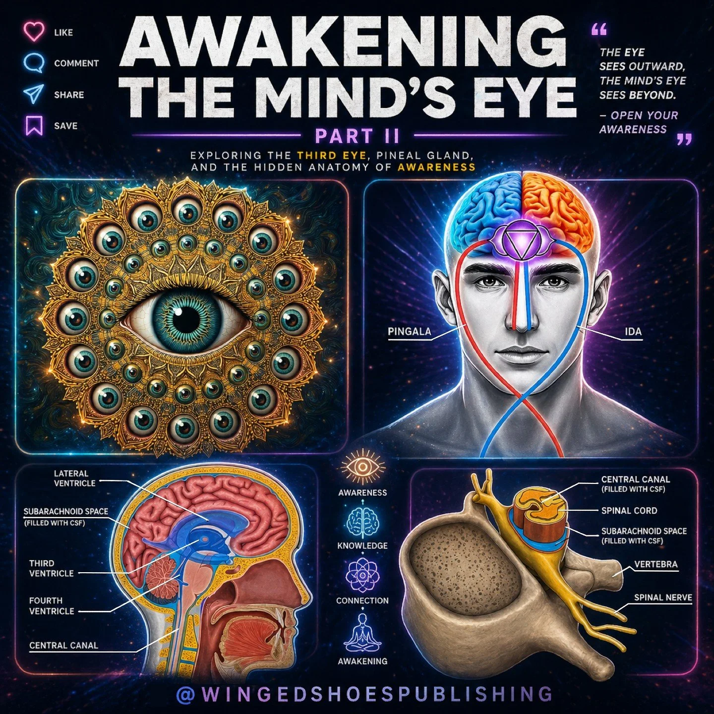AWAKENING THE MIND'S EYE (PART II)
"The Third Ventricle is filled with Cerebrospinal Fluid (CSF), which acts as the medium for carrying information from one part of the brain to the next. The sacrum pumps the CSF up the spinal cord and into the 