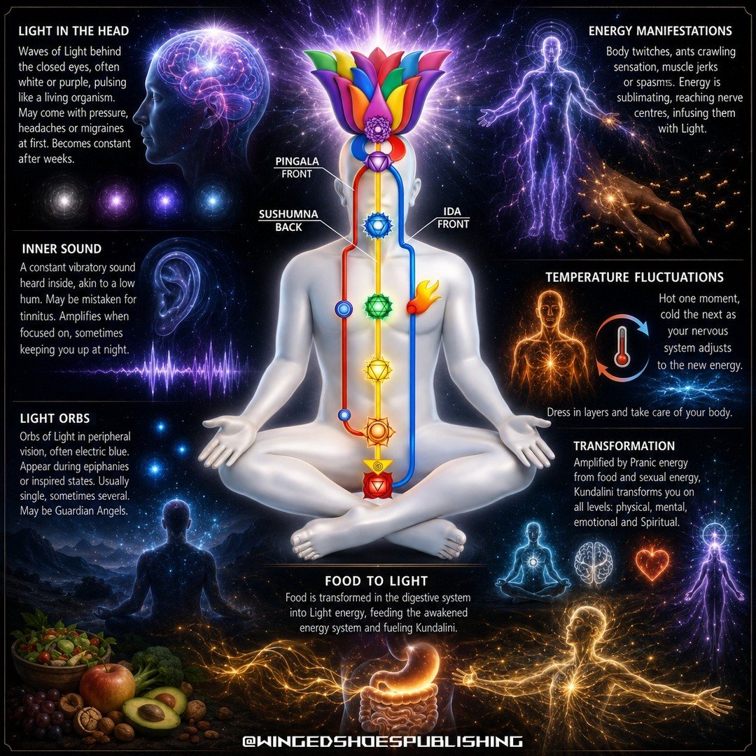 "In fully awakened individuals, the first two manifestations are the Light in the head and a constant inner vibratory sound, like a low hum. Without prior knowledge of Kundalini, many mistake the latter for tinnitus. Unlike tinnitus, however, th