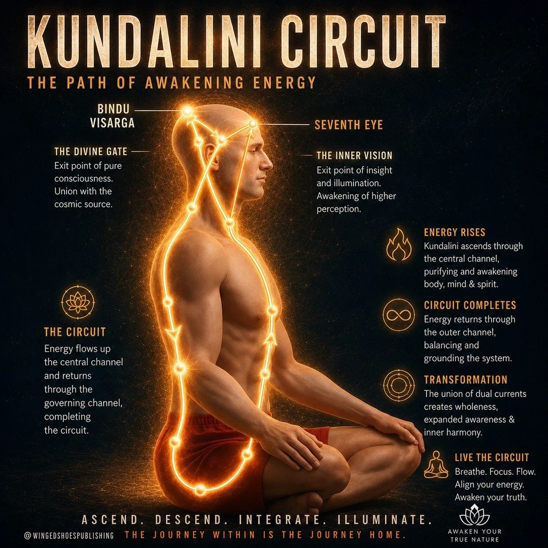 "Once the Light in the body has been built up with food intake, which may take three to four months after a full Kundalini awakening event, you will feel a release valve being formed at the top back of the head, which is the Bindu Chakra. Its lo