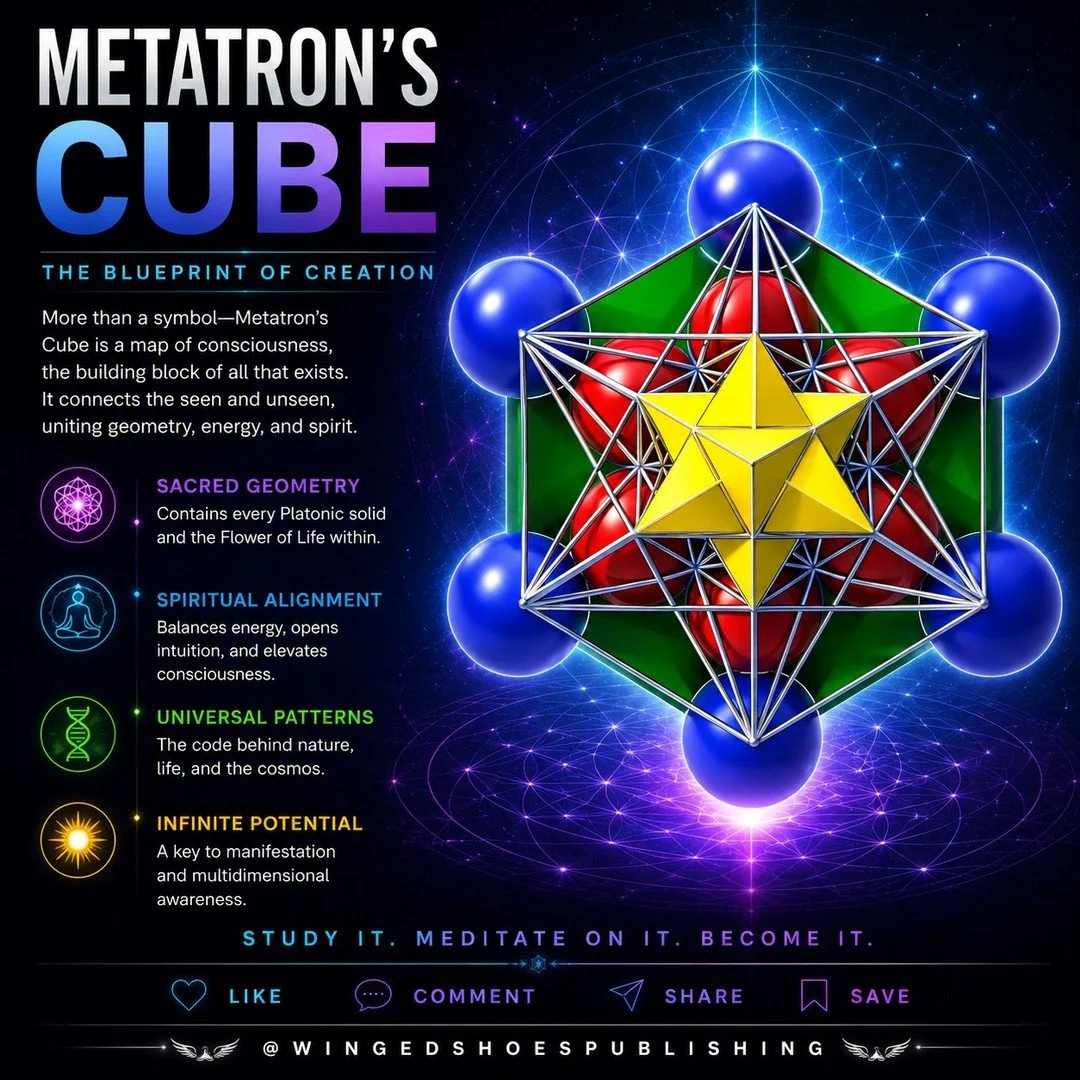 "Metatron&rsquo;s Cube is one of the most complete symbolic representations of the structure of reality&mdash;a geometric map of creation itself. It contains within it all the fundamental forms through which the Universe expresses, from the simp