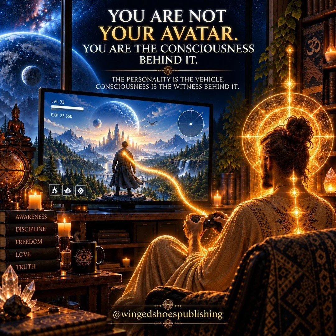 "You are not the character you have spent your entire life constructing. You are the consciousness experiencing life through it.

The body, personality, memories, ambitions, fears, and desires form the avatar through which consciousness interact