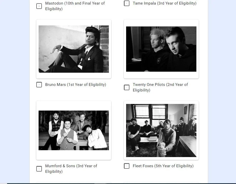 The Rock Hall Reconsidered Project: Round 55 (Class of 2036) Results