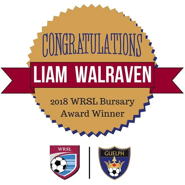 Congratulations for our very own Liam Walraven for being named one of the winners of the 2018 WRSL Bursary Award. Liam's application stood out among many excellent candidates. Well done, Liam!