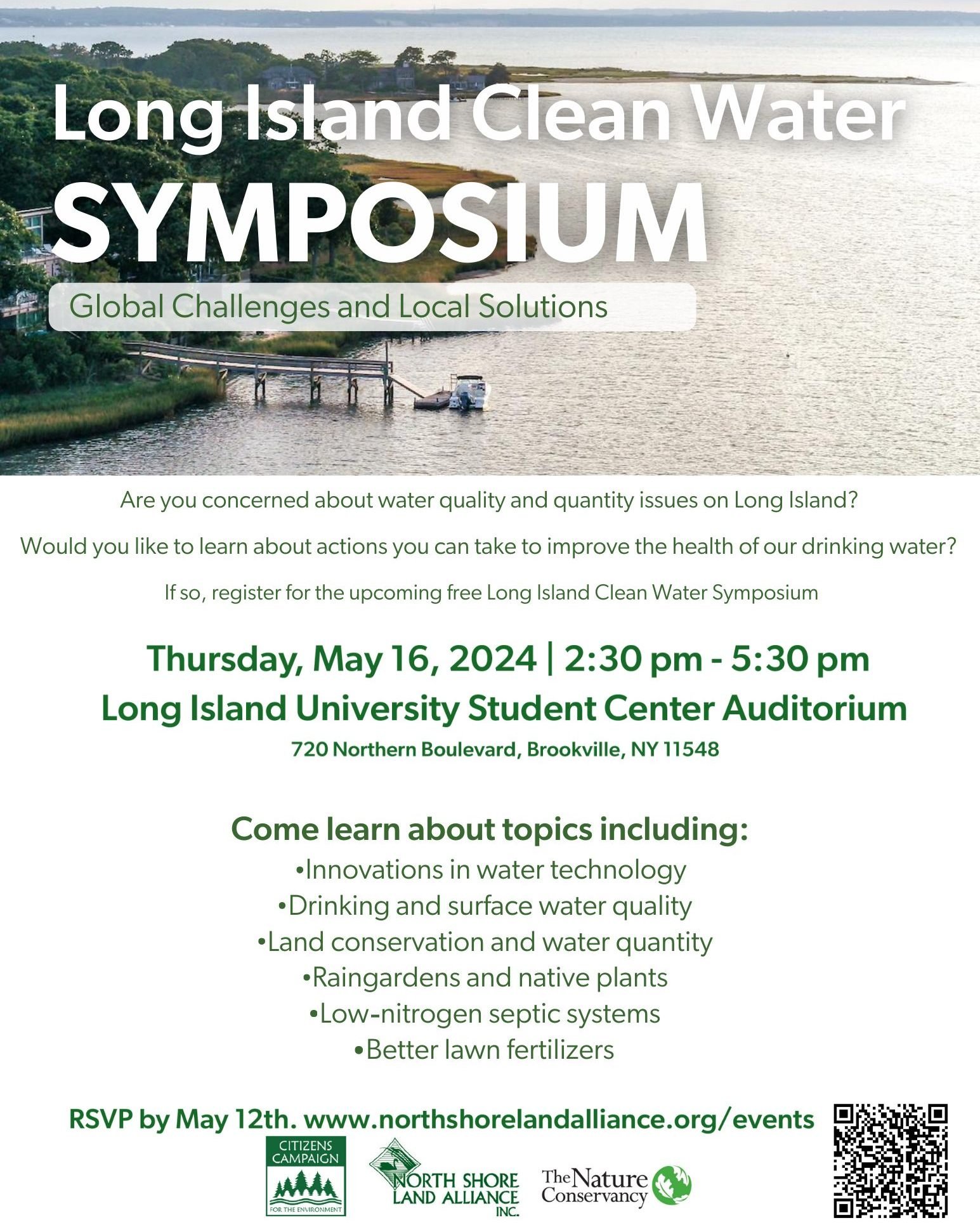 Clean Water Symposium: Global Challenges and Local Solutions.
We are joining @northshorelandalliance to co-host a conference that will bring together leaders in the field of water science. Leading experts will update attendees about the condition of 