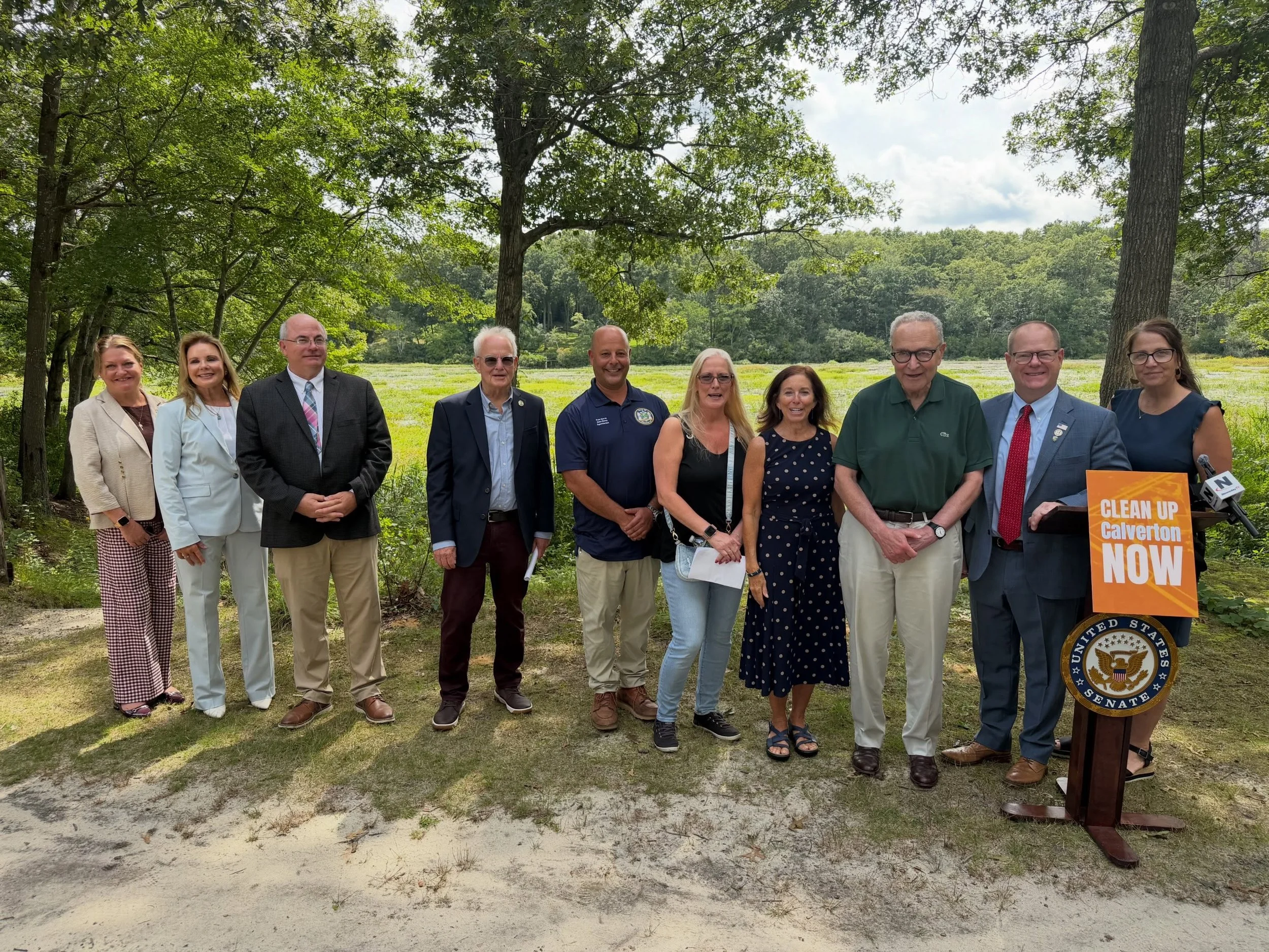 Today, CCE joined Senator Chuck Schumer at a press conference calling on the U.S. Navy to take immediate action to address the contamination from the Calverton plume☢️

For decades, Long Island communities have been waiting for them to take urgent ac