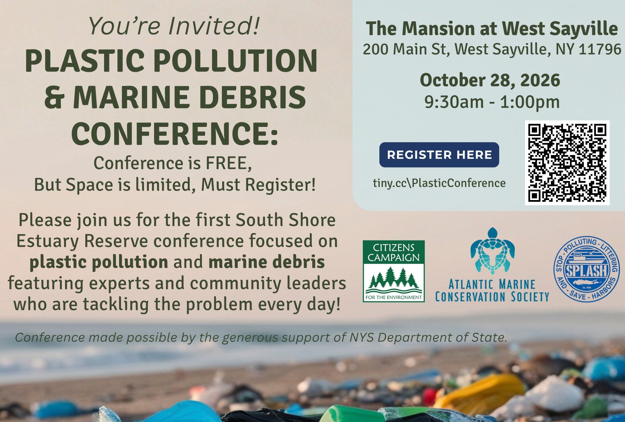 📅SAVE THE DATE: Join CCE for our first South Shore Estuary Plastic Pollution Conference in partnership with CCE, AMSEAS, and Operation SPLASH! 🌊

🔗LINK IN BIO TO REGISTER

We look forward to seeing you there!