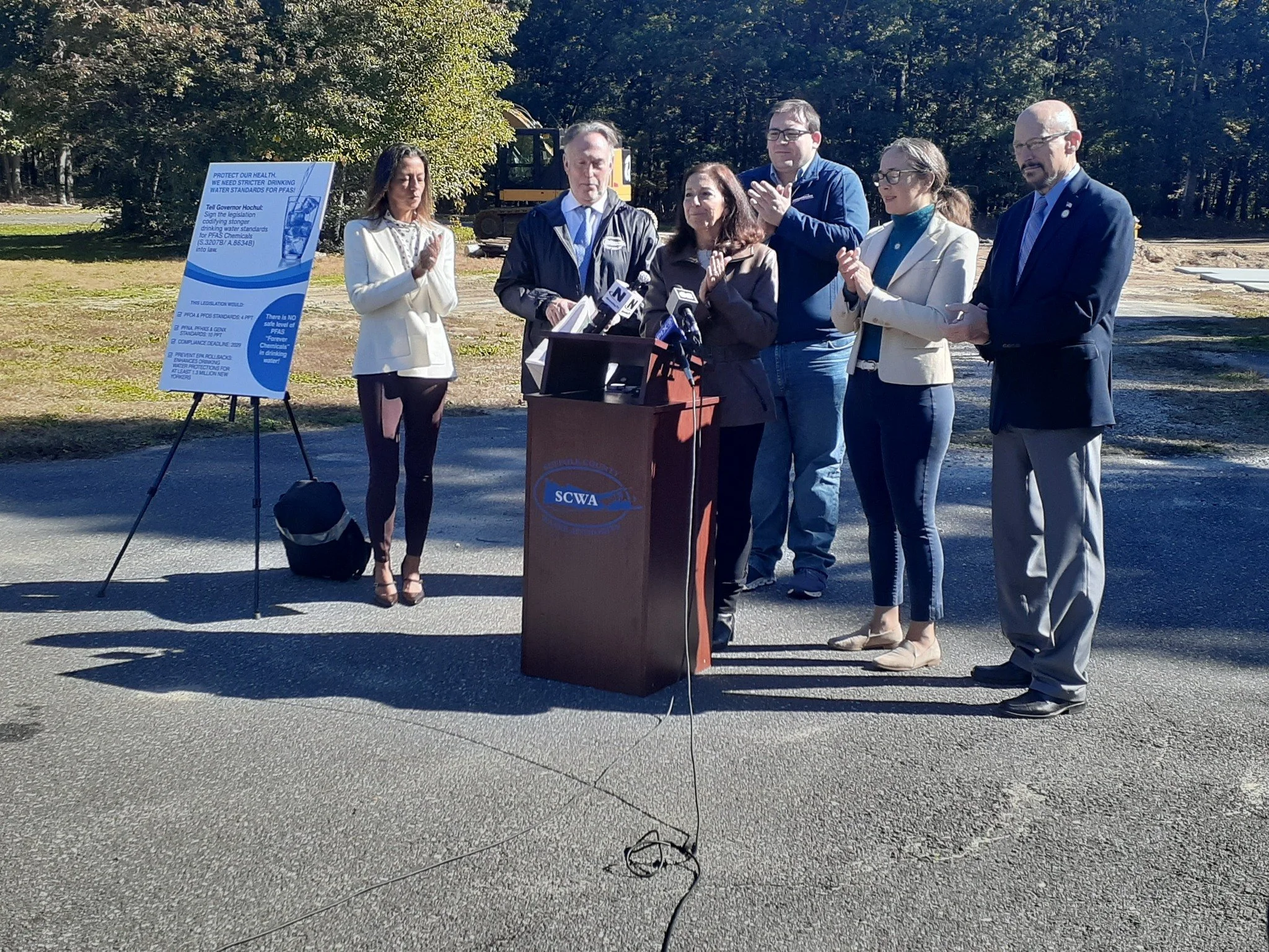We are calling on Governor Kathy Hochul to sign legislation creating stronger, safer drinking water standards for PFAS "forever chemicals". We had a great press conference today with Suffolk County Water Authority, Senator Monica Martinez, 