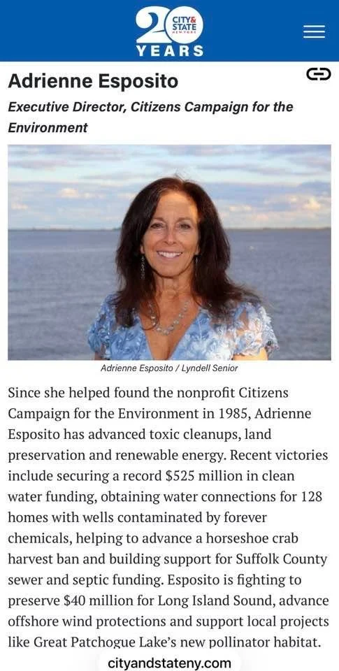 Thank you City &amp; State for naming our Executive Director, Adrienne Esposito, as a 2026 Long Island Trailblazer!