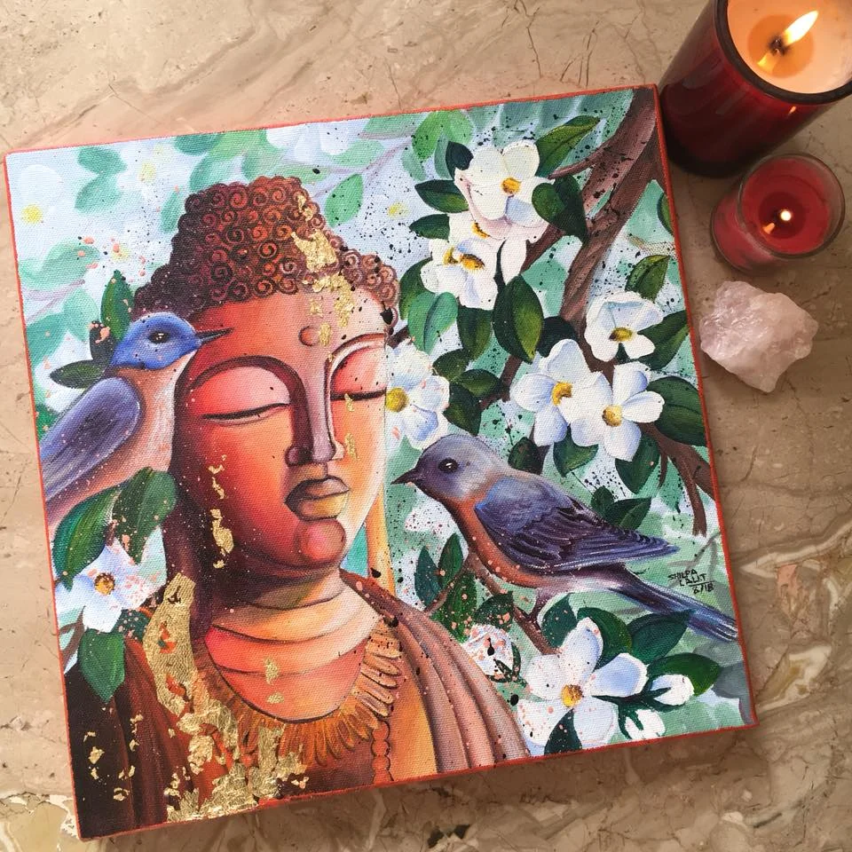 Buddha with msg to birds.jpg