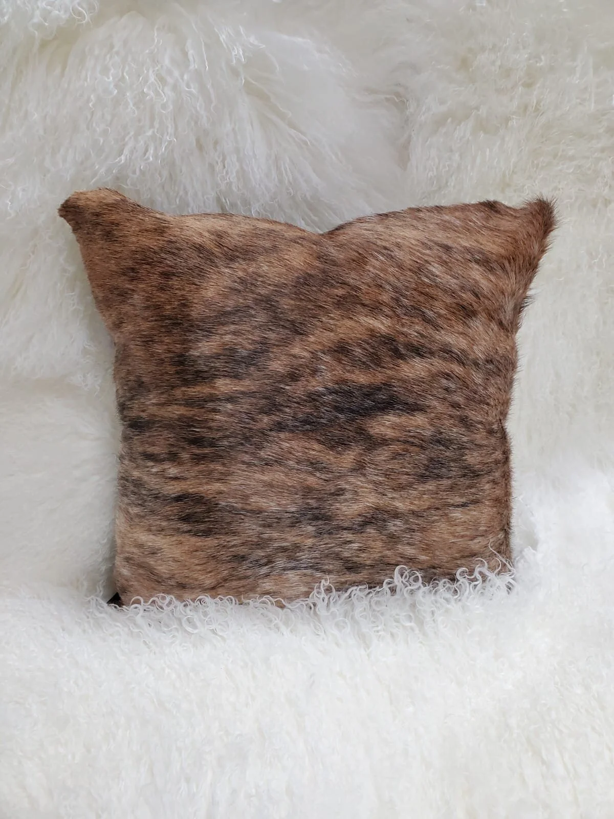 brindle cowhide pillows