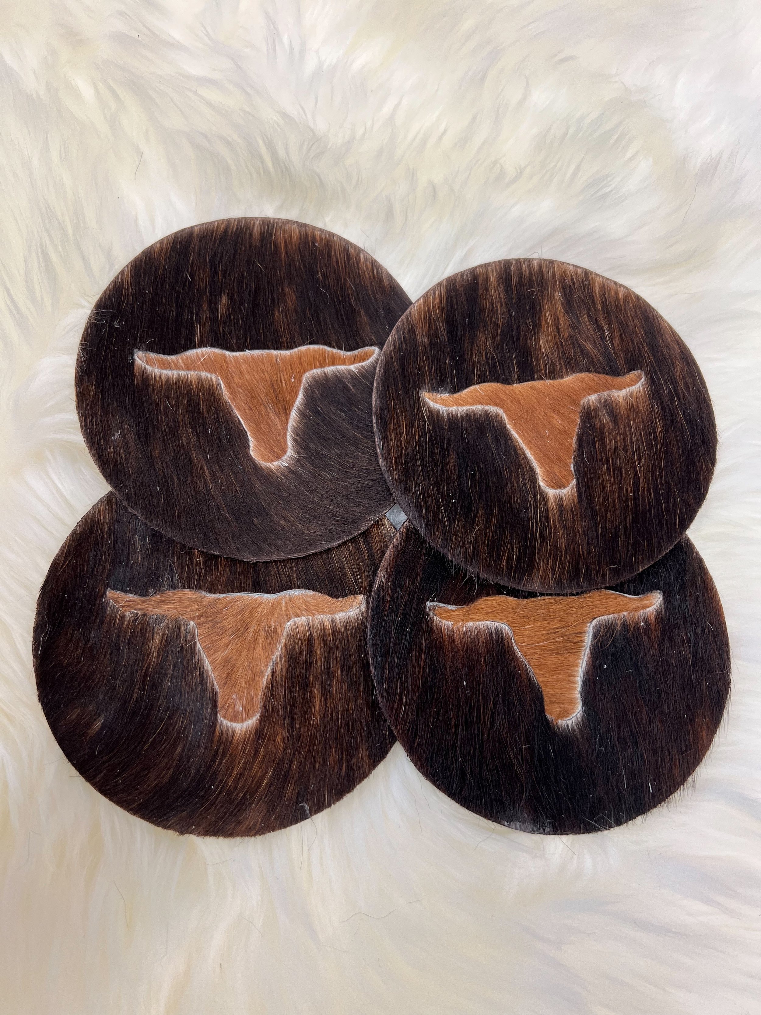 Cowhide Longhorn Coasters – The Beyond Blessed Boutique