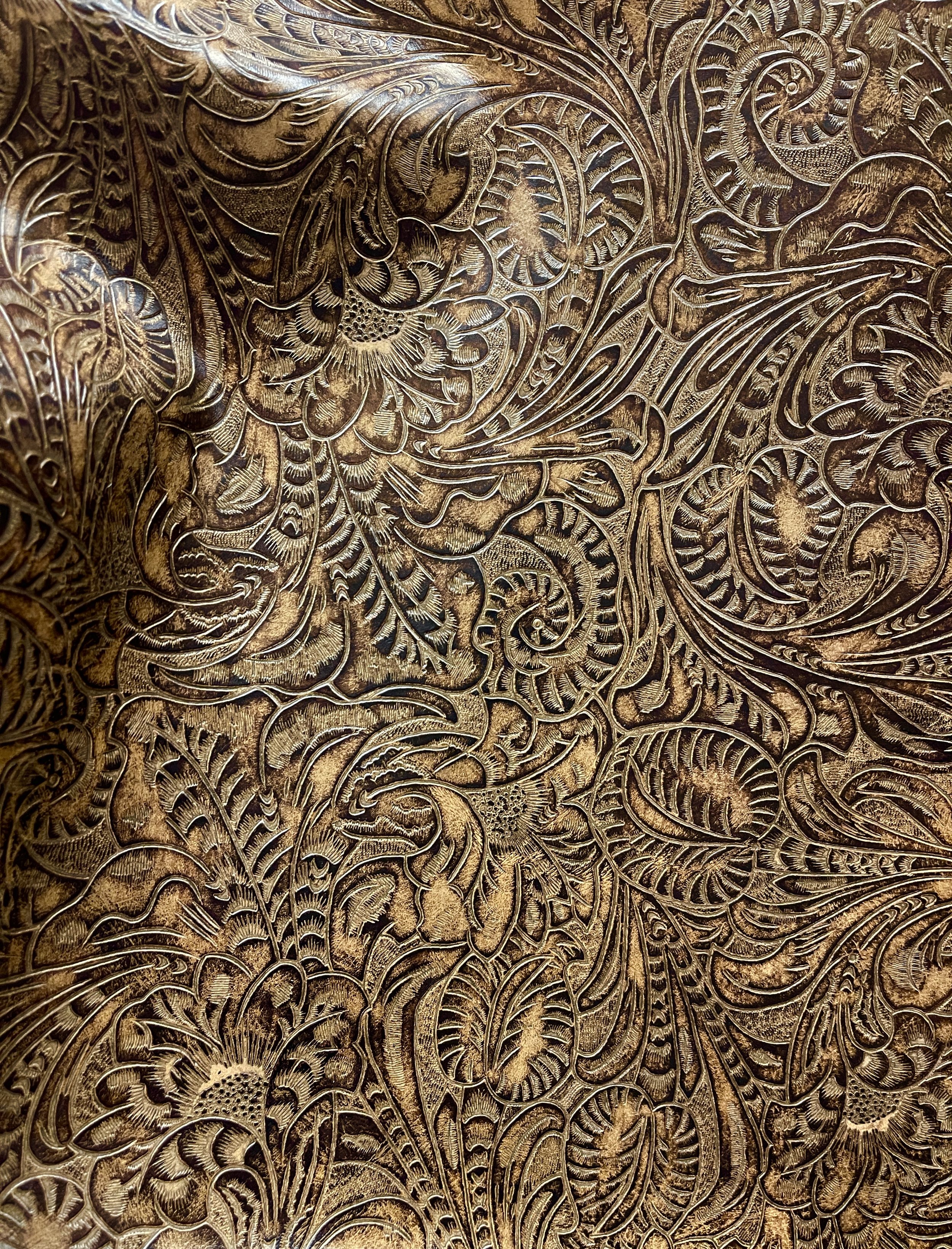 Embossed Leather Sheets – Floral Turquoise – Cowhide – Custom Cuts (8x8, 10x8, 12x18) – Cool Solution
