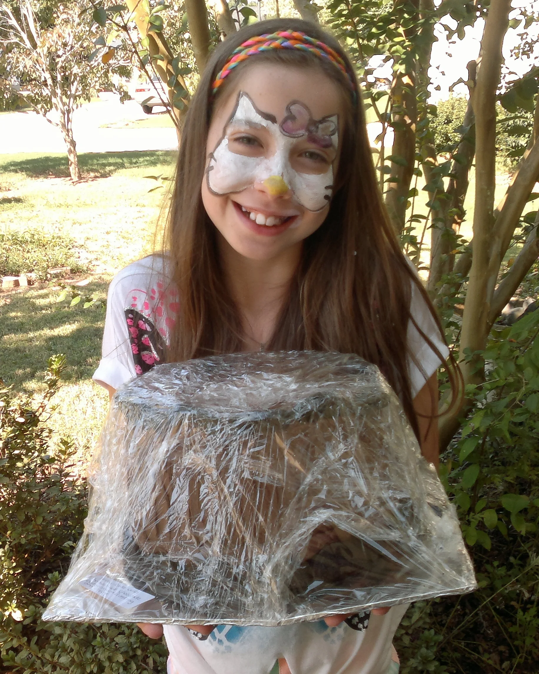Bella in 5th grade after she won the cake walk, immediately she wanted to donate it to the soup kitchen.