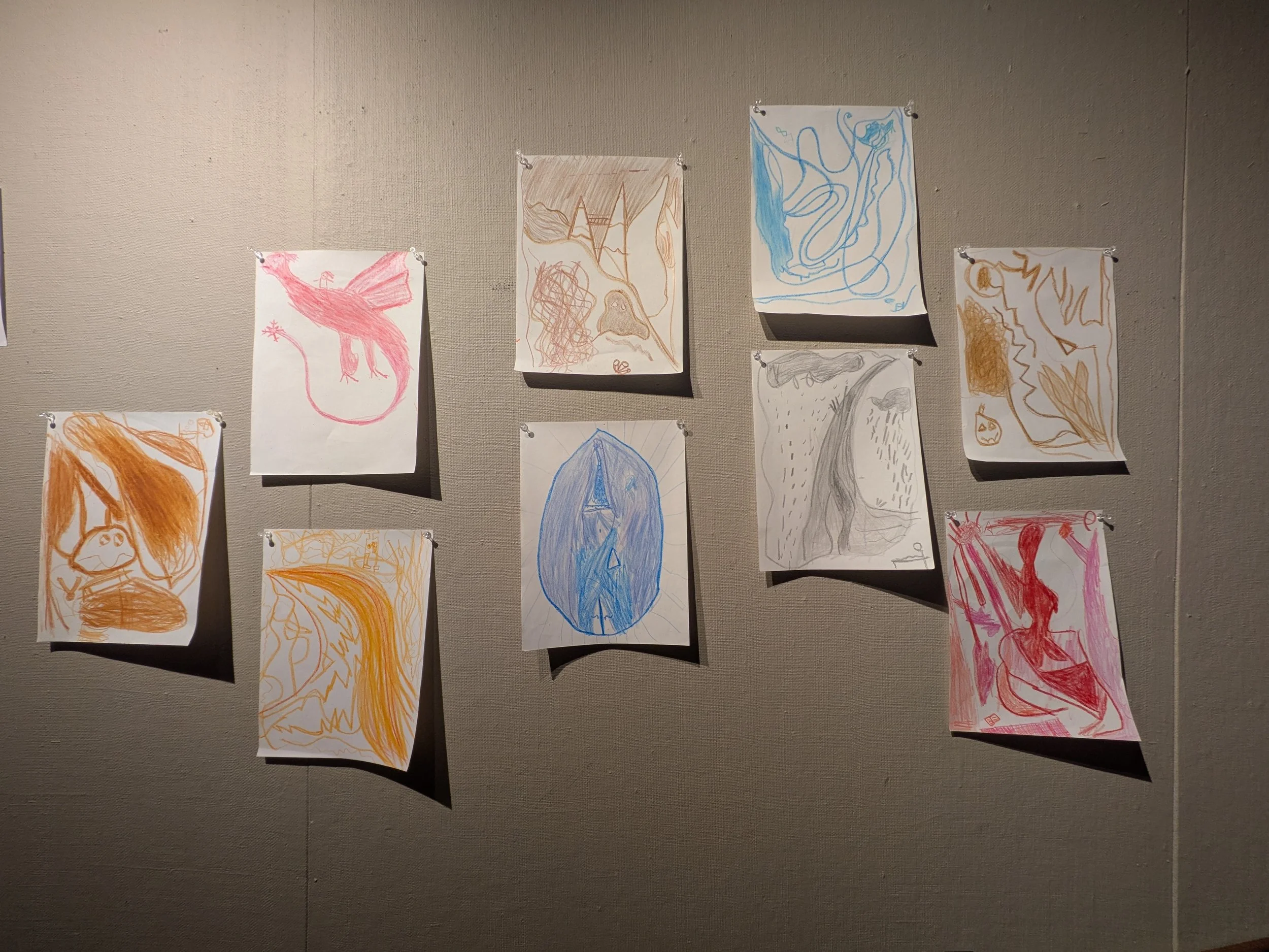 children's crayon drawings