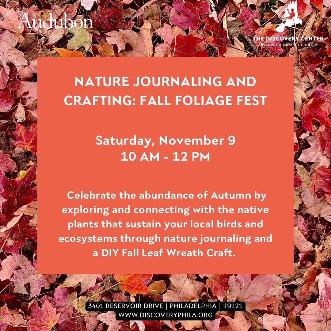 Looking to get outside and build an appreciation for this beautiful season? There&rsquo;s only a few spots left to join @audubonmidatl for a Nature Journaling and Crafting event TOMORROW, November 9th from 10 am - 12 pm. 

Don&rsquo;t miss your chanc