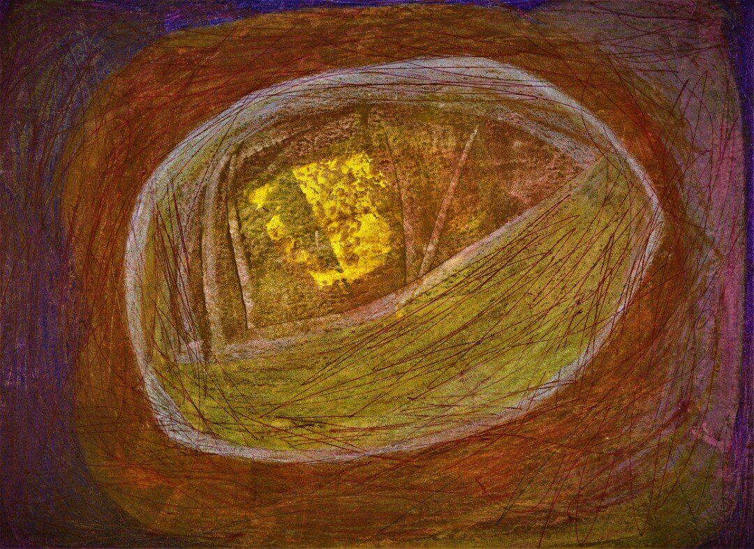 This image represents a simple radiance of light from a humble spacious form. 

The artwork is included in a piece that I wrote about Wandering in the Spiritual Bardo
https://www.kindground.org/presence/wandering-in-the-spiritual-bardo 

The article 