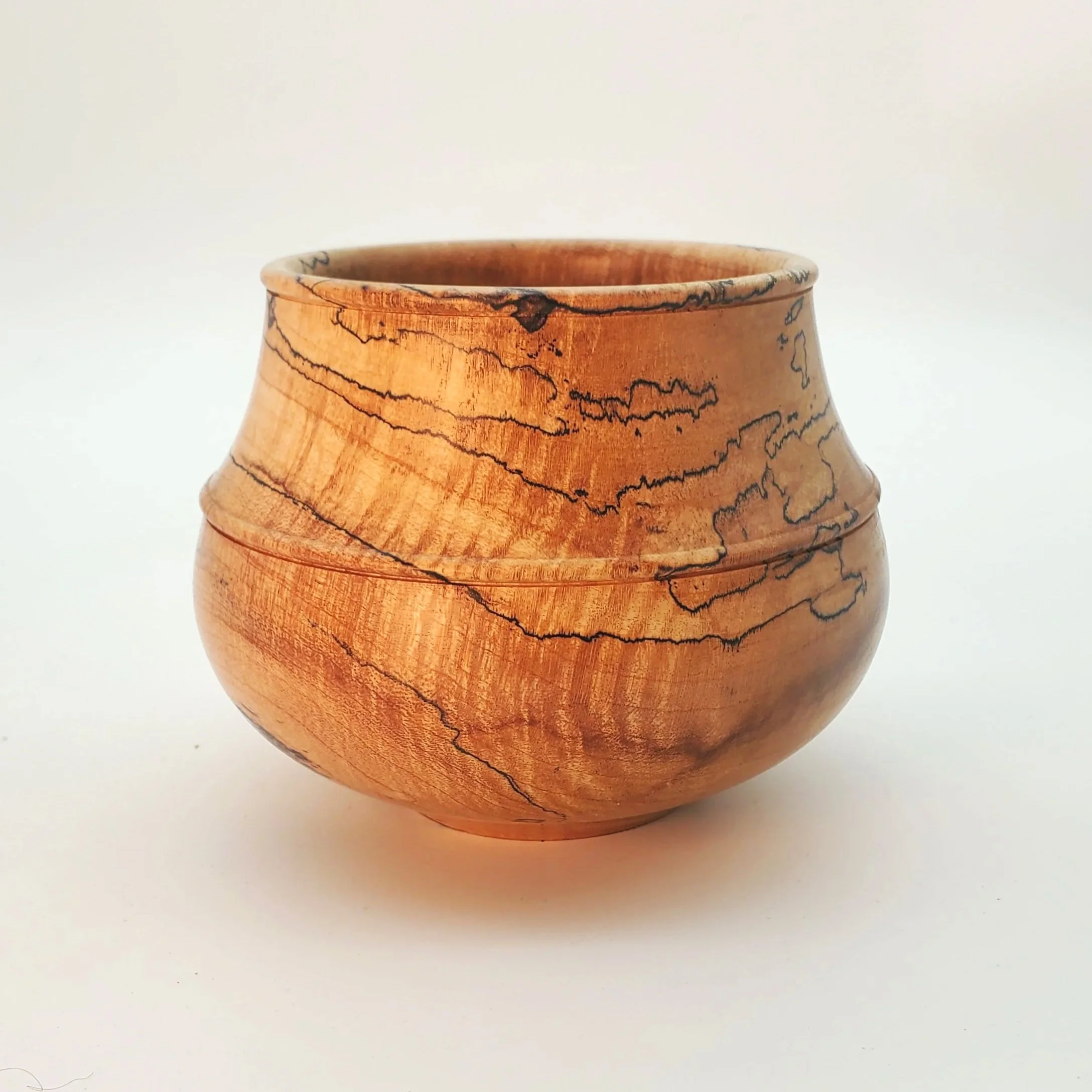 #214 Small Spalted Maple Belly Bowl