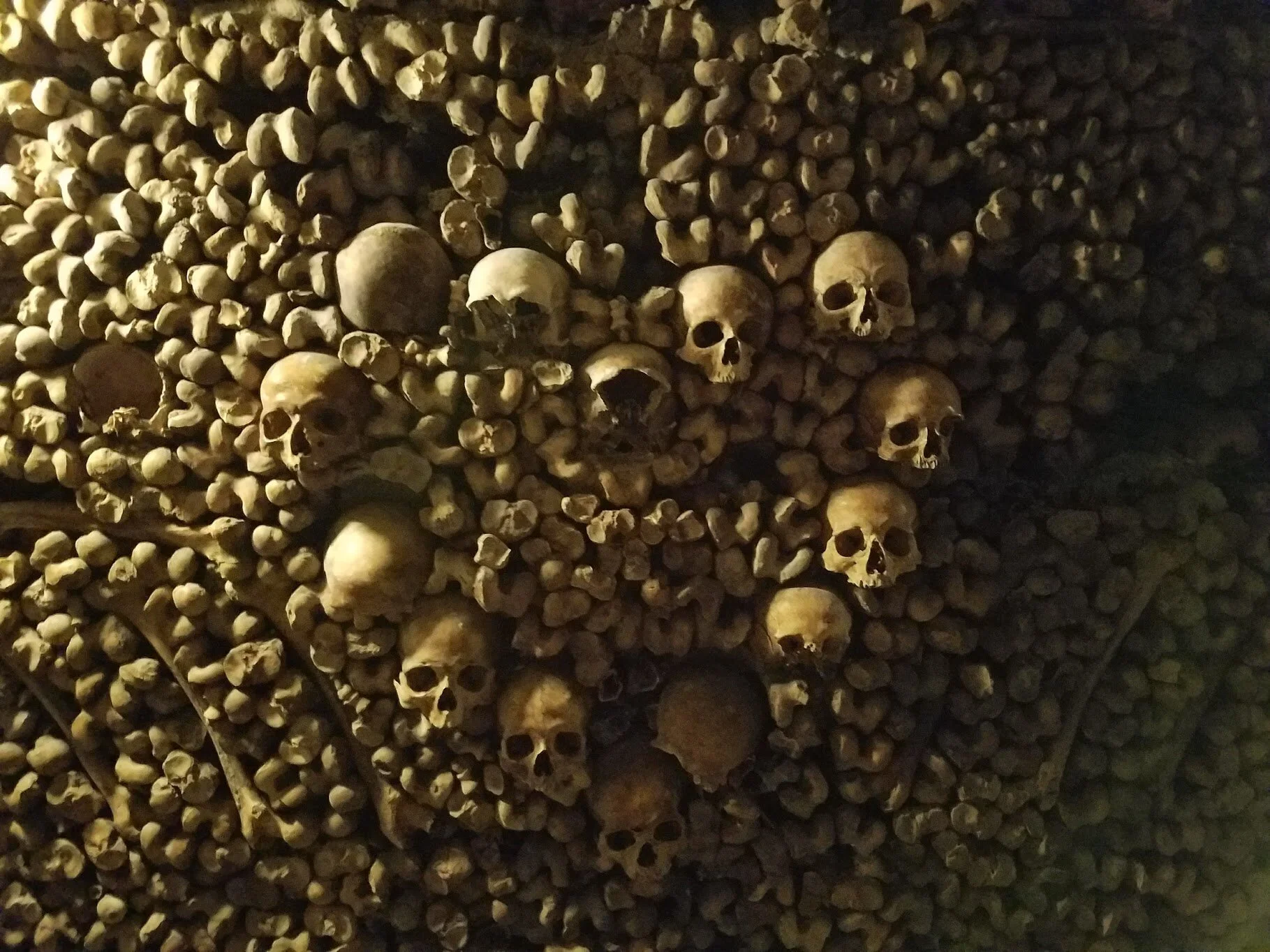 Skull art in the Paris Catacombs. (photo by me)