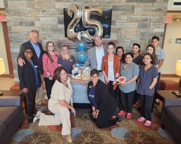 It's not every day you get to celebrate with the best! 

We were honored to have Jimmy Taylor, IHG VP Hotel Operations, stay with our Staybridge Suites Columbus-Polaris team as they celebrated 25 years of Staybridge Suites hotels. 

Here's to a quart