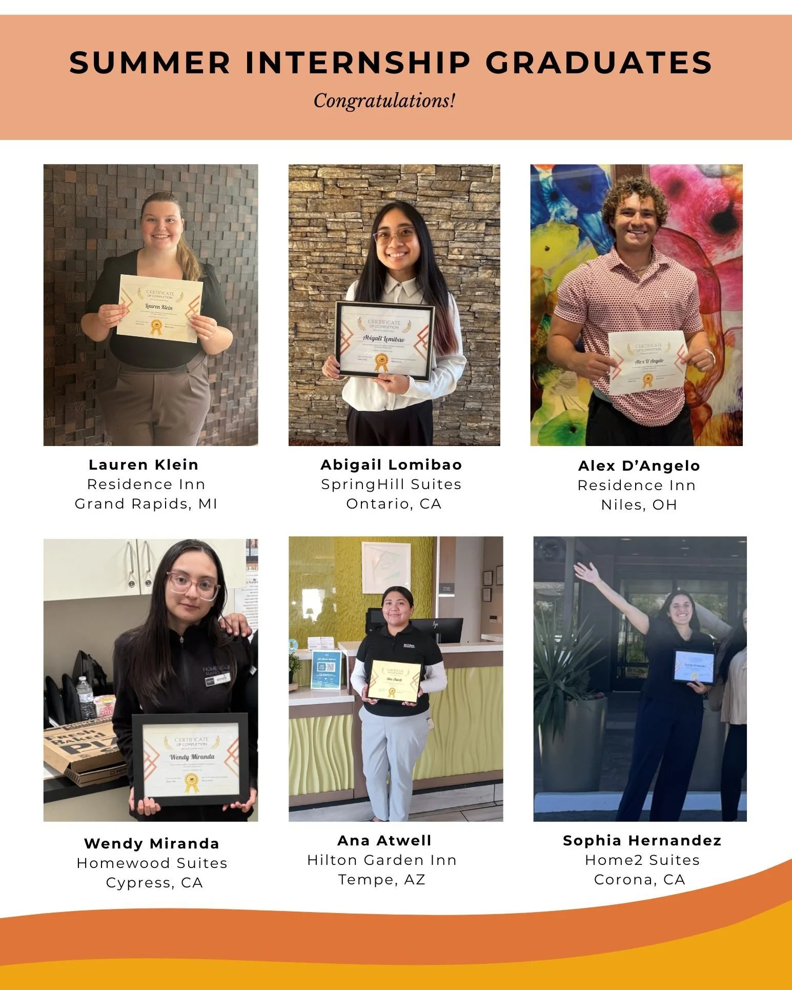 At THM, we love lifting people up in their careers! This summer we&rsquo;re proud to celebrate 6 amazing intern graduates. 🎓👏

Congrats to each of you&mdash;we can&rsquo;t wait to see where your THM journey leads! 💼💙

#THMCareers #HospitalityWith