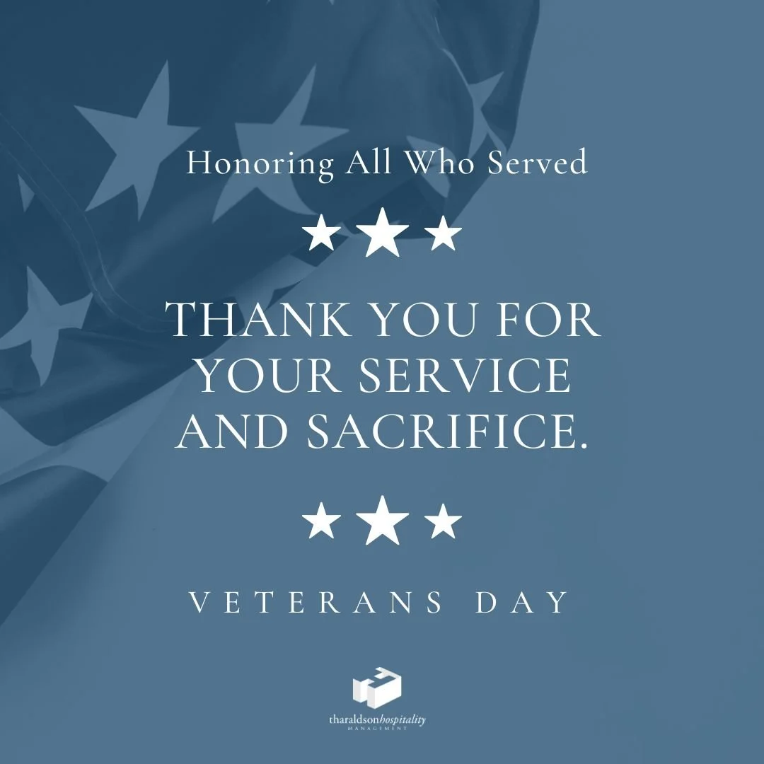 Today and every day, we honor our heroes.

At Tharaldson Hospitality Management, we proudly recognize and thank all who have served in the U.S. Armed Forces. Your courage, dedication, and sacrifice protect the freedoms we cherish.

We&rsquo;re especi