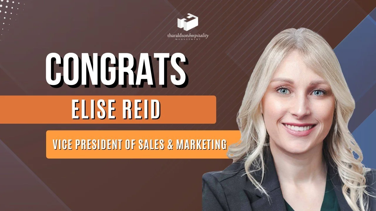 We&rsquo;re so excited to share that Elise Reid has been promoted to Vice President of Sales &amp; Marketing! 🎉

Elise joined Tharaldson Hospitality in January 2021 as a Regional Director of Sales &amp; Marketing and quickly made her mark&mdash;driv