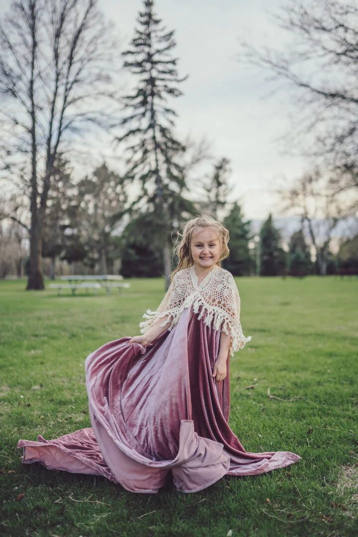 Mommy & Me Boho Velvet Childrens Gown Rental  Brittanyography
