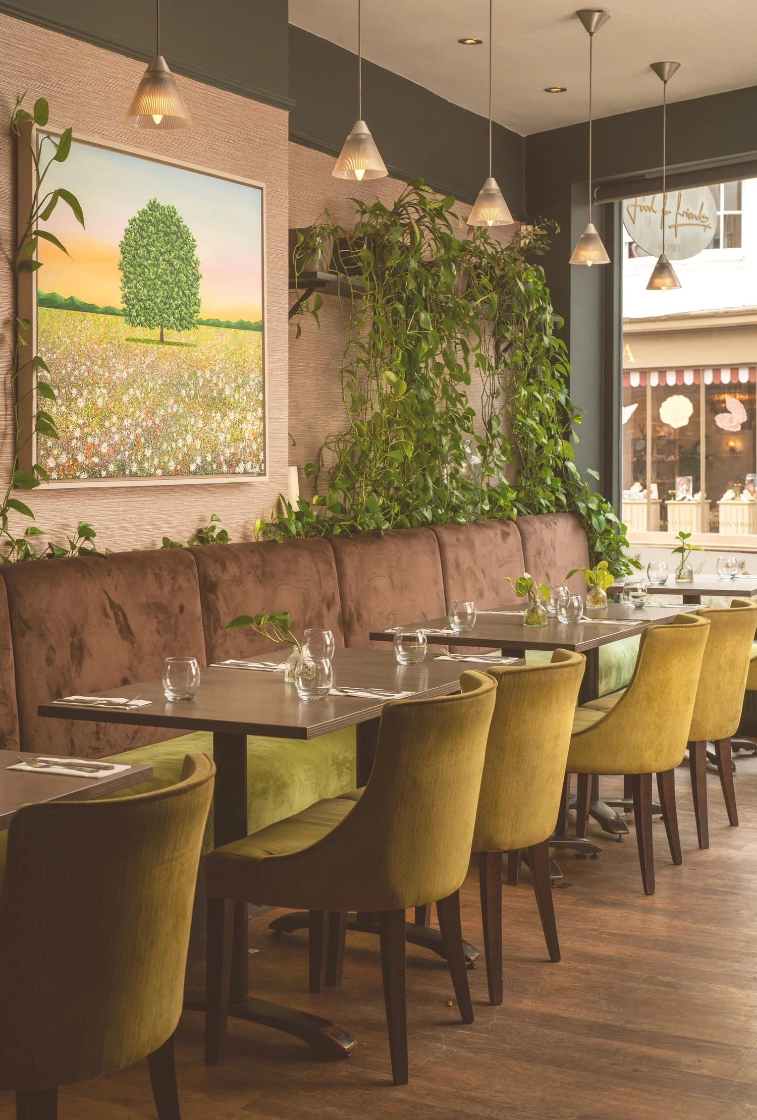 Inside Food for Friends restaurant, Brighton
