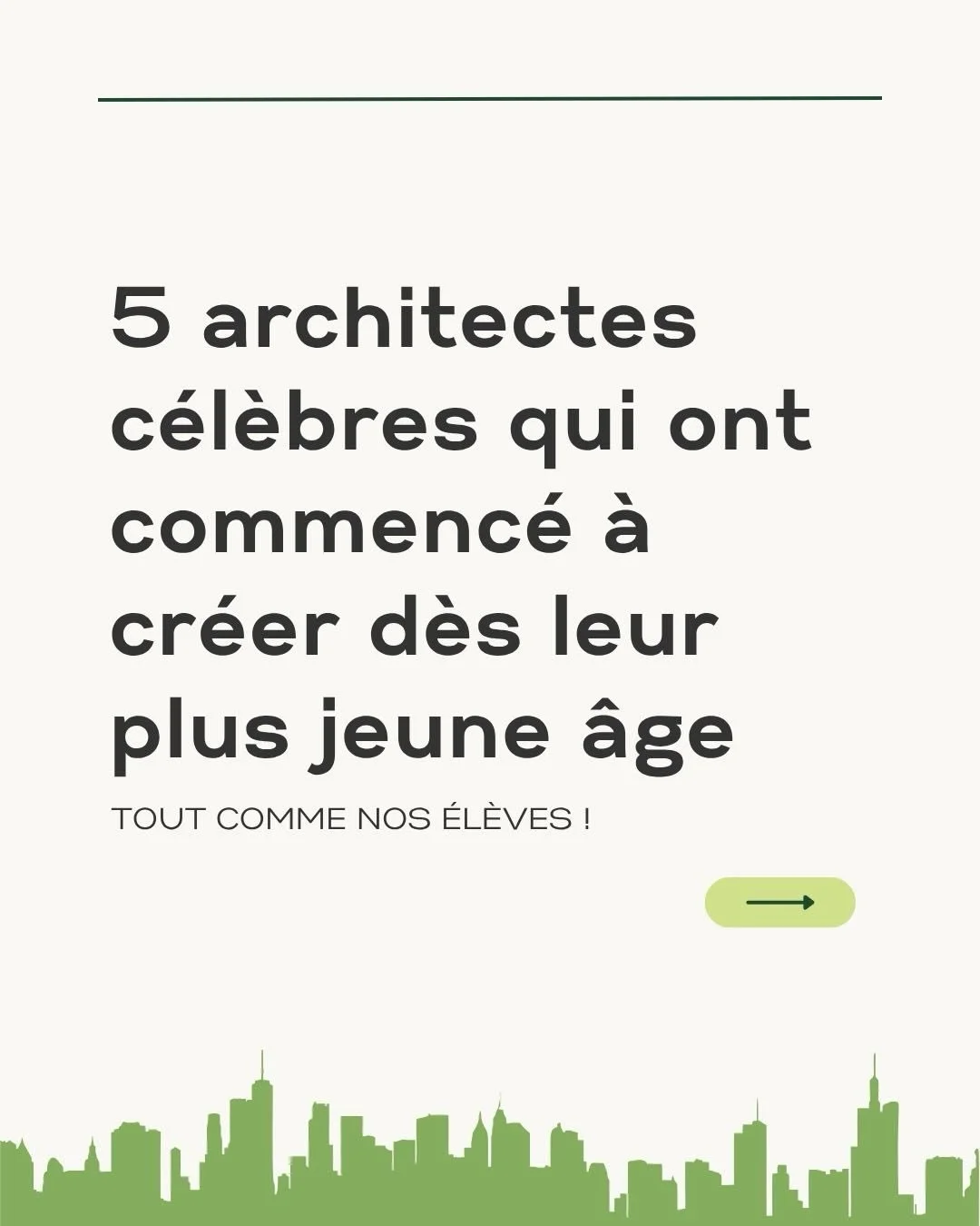 De Frank Lloyd Write &agrave; Zahra Hadid, ils ont tous commenc&eacute; quelque part&hellip; 
Ils peuvent commencer avec nous! 

#architectes #enfants #cr&eacute;atifs #startyourjourney