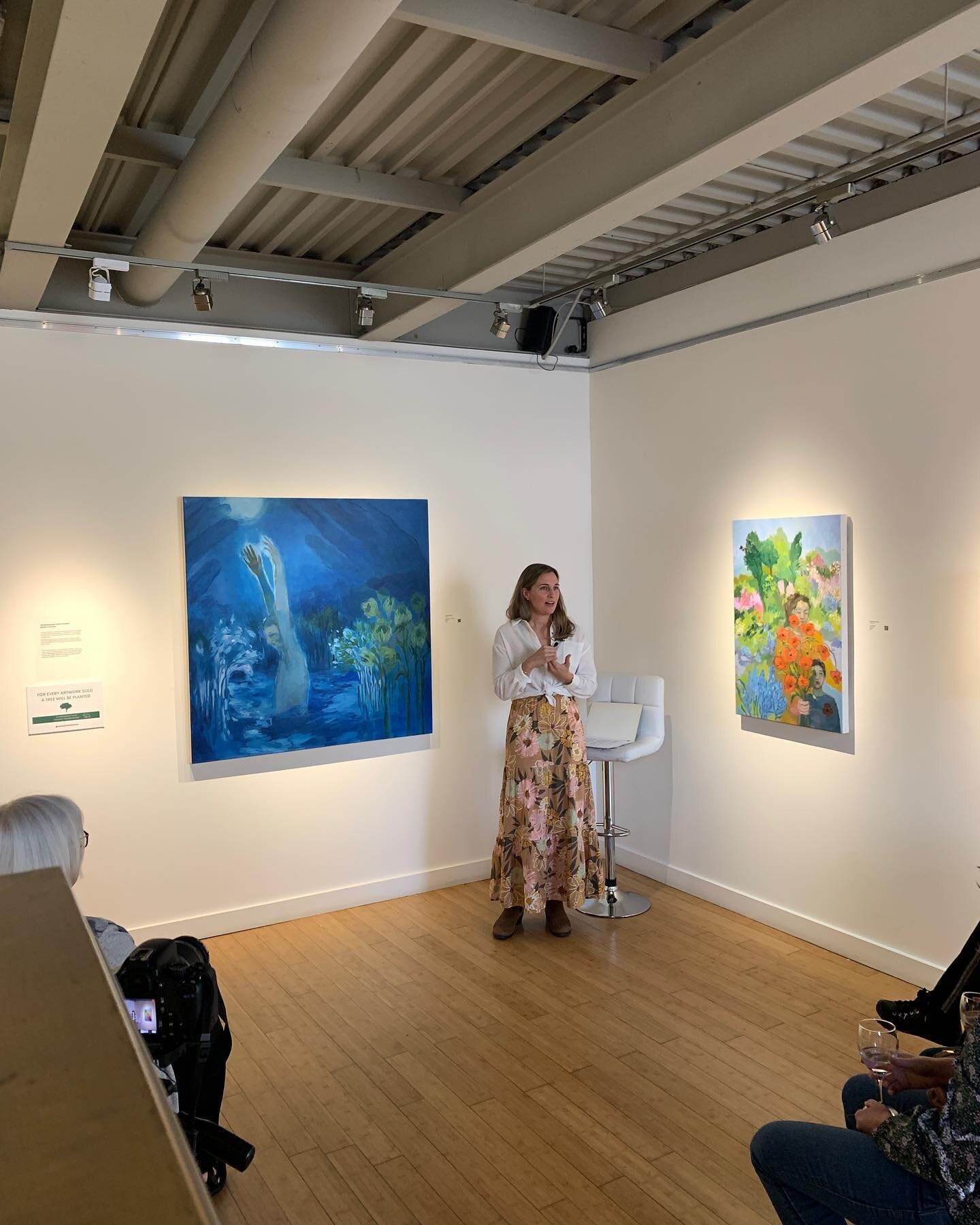 A huge thank you to @wallspacegallery and everyone that came out for the talk and reception this past Thursday. Sharing this work with the public and getting to share process and meaning is so special! 
Also so thankful to @tiffanyaprilart for her th