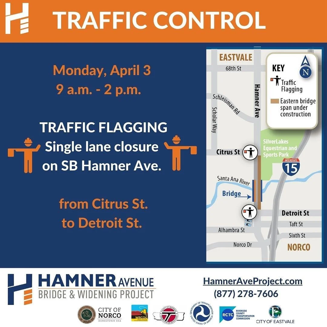 Expanded Work Hours-Hamner Ave Bridge &amp; Widening Project 