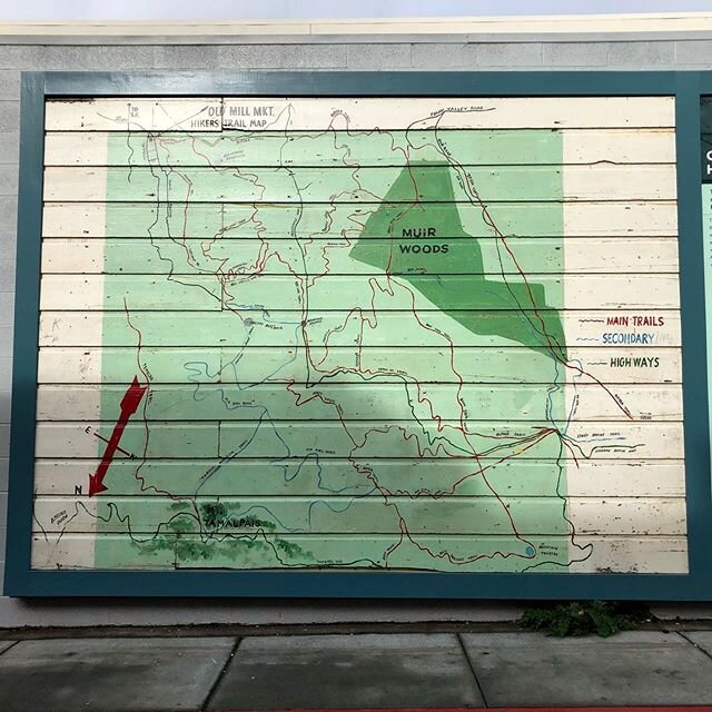 Did you know that Mill Valley has been a draw for #hikers well before the 1900s?! This trail map was painted in 1949 and the story goes that the grocery owner got tired of answering questions and drawing directions for the many hikers visiting that h