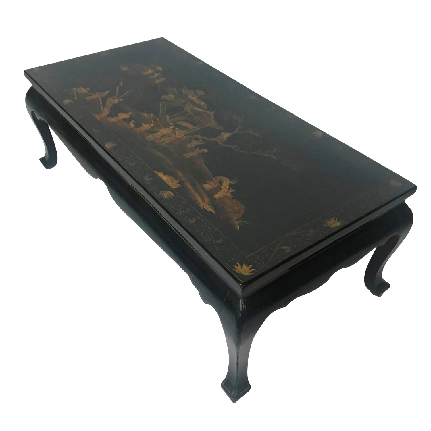 SOLD Turn of the Century French Chinoiserie Black Lacquer Cocktail Table — Wolf Hall Antiques