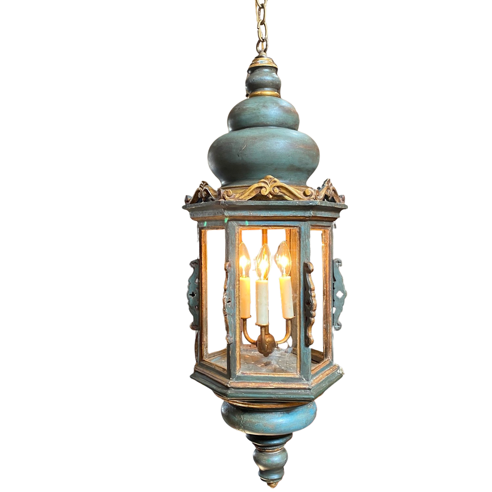 Late 19th Century Venetian Painted Lantern, UL Wired — Wolf Hall