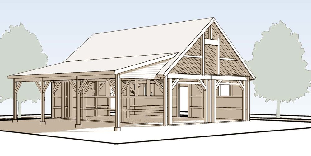 The Lincoln Timber Frame Garage Plan, How To Build A Post And Beam Garage