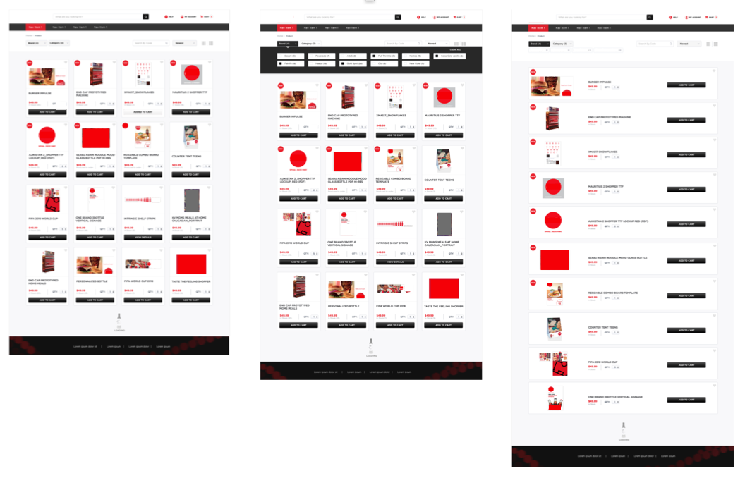 Some of the visuals created for the Sprint 1 wireframes