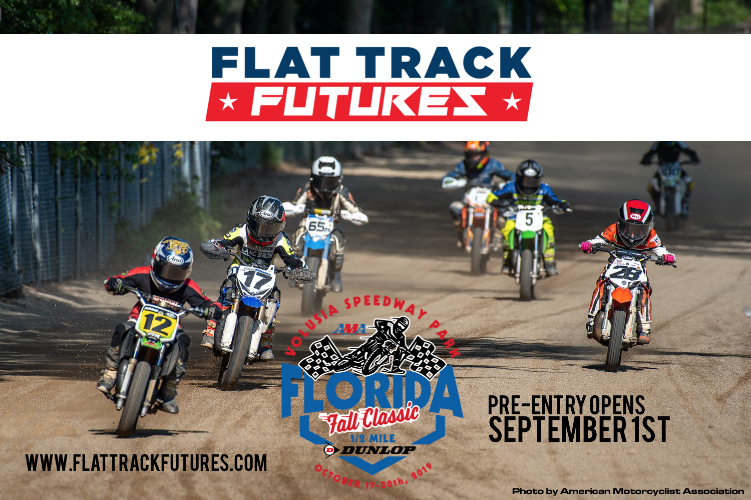Johnny Lewis Launches Flat Track Futures and Announces The Inaugural Dunlop Motorcycle Tires Florida Fall Classic at Volusia Speedway Park