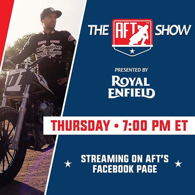 💥Tune in this evening, I chat with @americanflattrack duo @scottiedeubler and @kristen_beat along side @royalenfield_na @breetashski_ . We talk little insight on the layout of the race program, Slide School, how I got yelled at already by Bree, answ