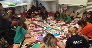 The girls making inspirational posters during their Empowerment Session with Tonii Skeen