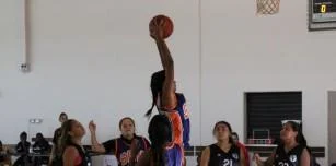 St Mary’s Scartisha Jimbidie rebounding the ball against Derby District High School