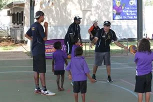 Deon, Darren and Chris putting the kids thru their paces