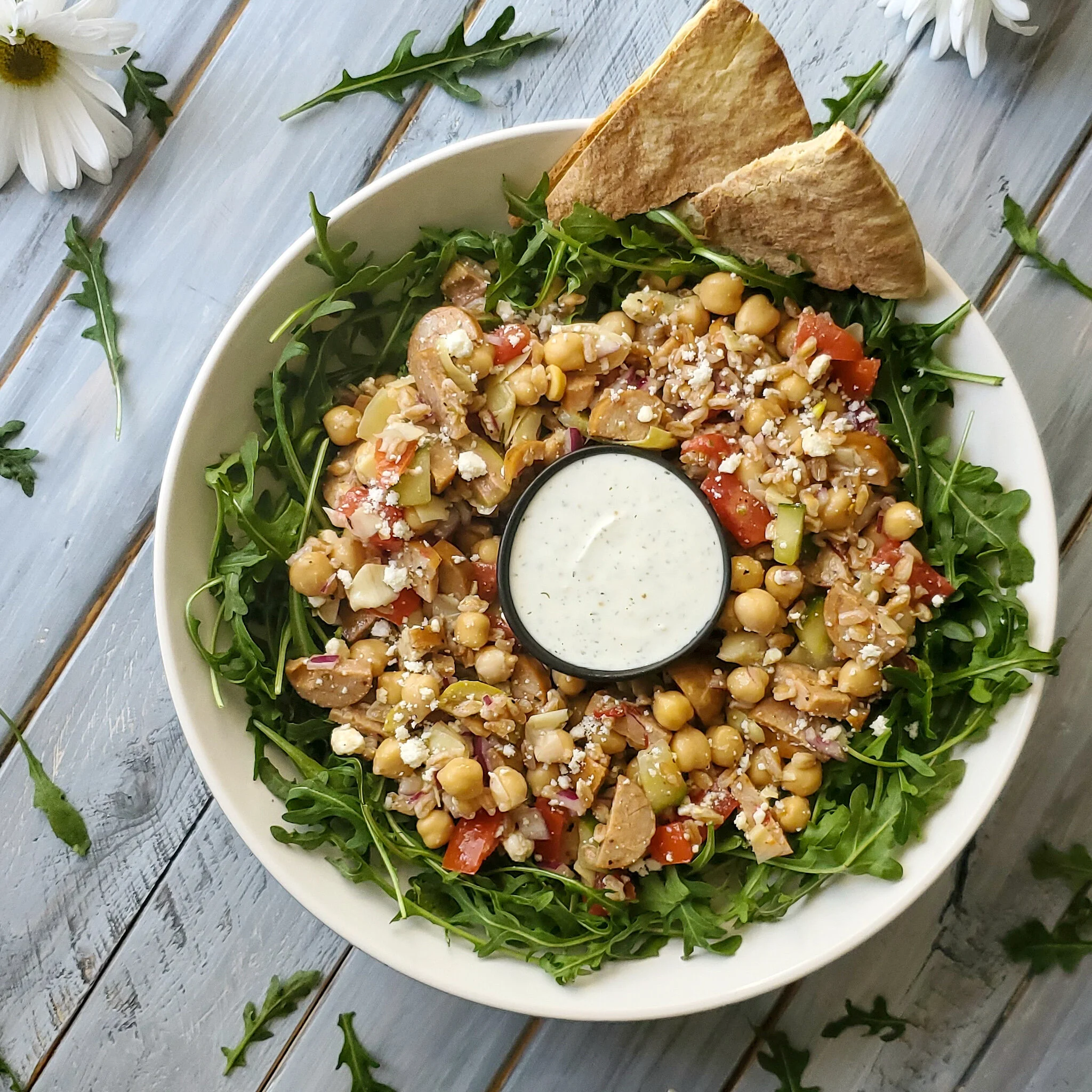 Chickpea Farro Salad — Arriving With Arugula